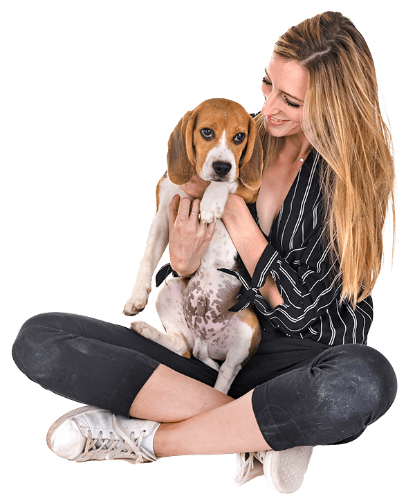 dog with women